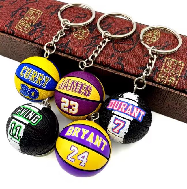 NBA Gifts- Basketball Souvenirs Pendant Keychain Ball Star Keyring Basketball Fans Collectible Gift for Boy Friend gifts boyfriend room decor men men accessories fatherdays gifts