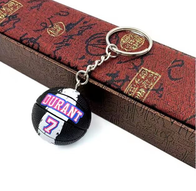 NBA Gifts- Basketball Souvenirs Pendant Keychain Ball Star Keyring Basketball Fans Collectible Gift for Boy Friend gifts boyfriend room decor men men accessories fatherdays gifts - DURANT